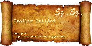 Szaller Szilárd névjegykártya